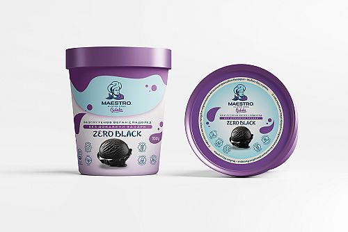 Безглутенов веган диетичен сладолед без добавени захари ZERO BLACK
